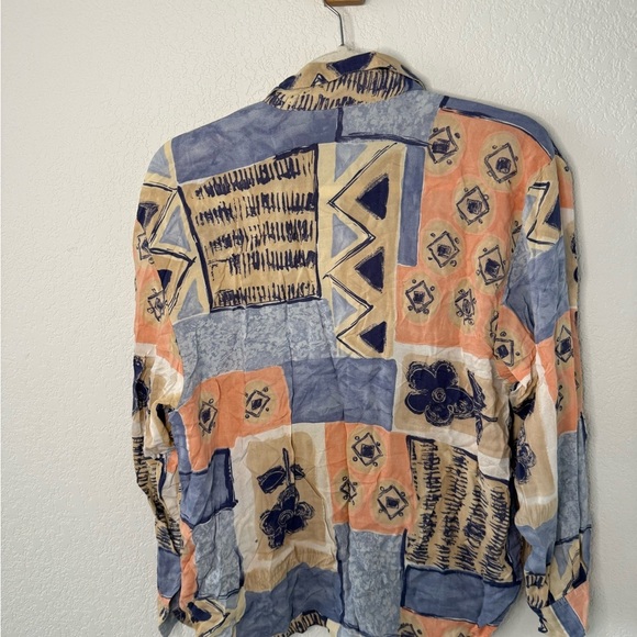 Vintage Colorful Patchwork Button-Up Shirt - Picture 2 of 2